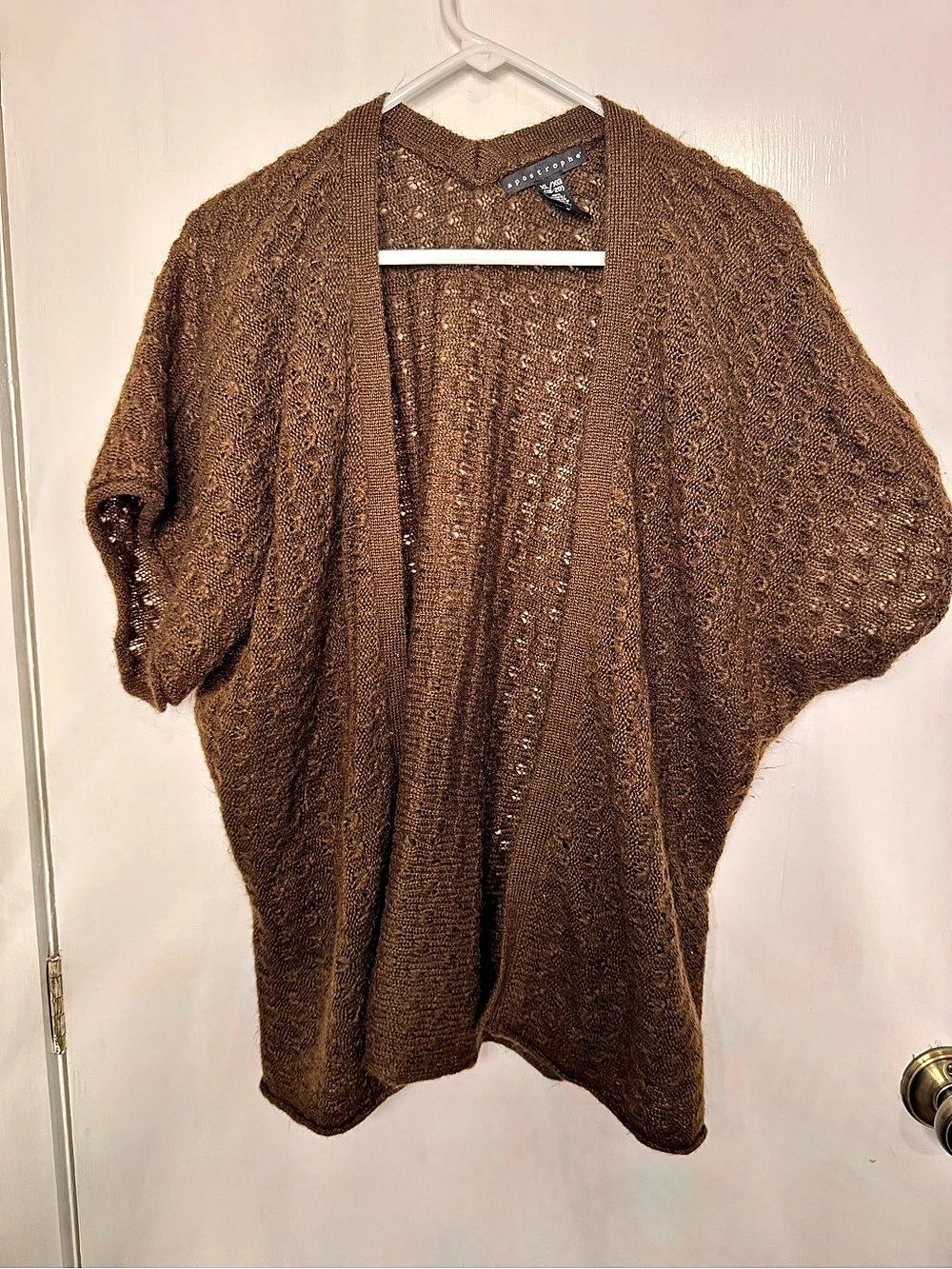 Apostrophe Brown Open Front Cardigan Size XL (18-20)